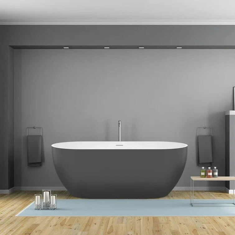 Mokleba 59" Center Drain Freestanding Soaking Bathtub - Image 33