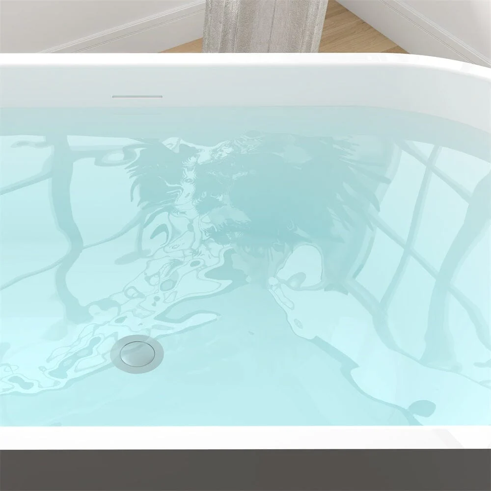 Mokleba 59" Center Drain Freestanding Soaking Bathtub - Image 37