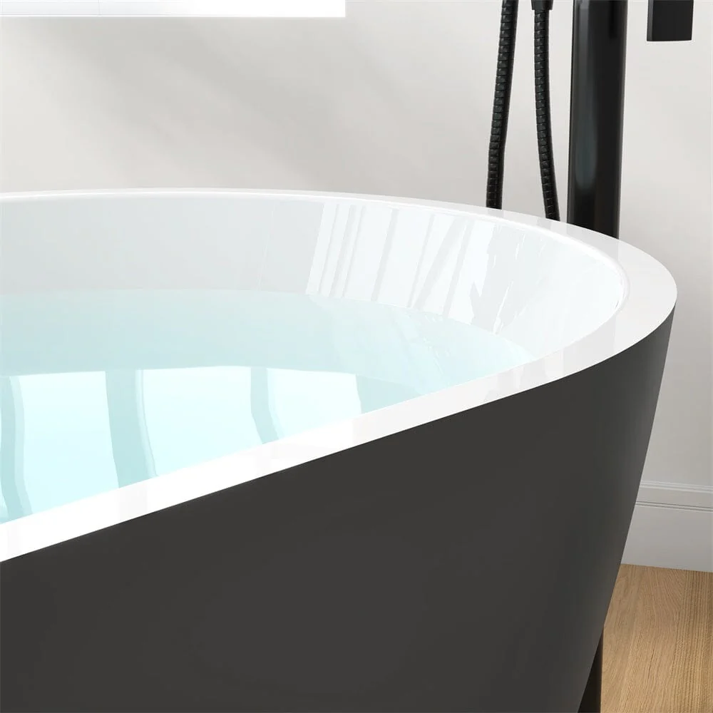Mokleba 59" Center Drain Freestanding Soaking Bathtub - Image 38