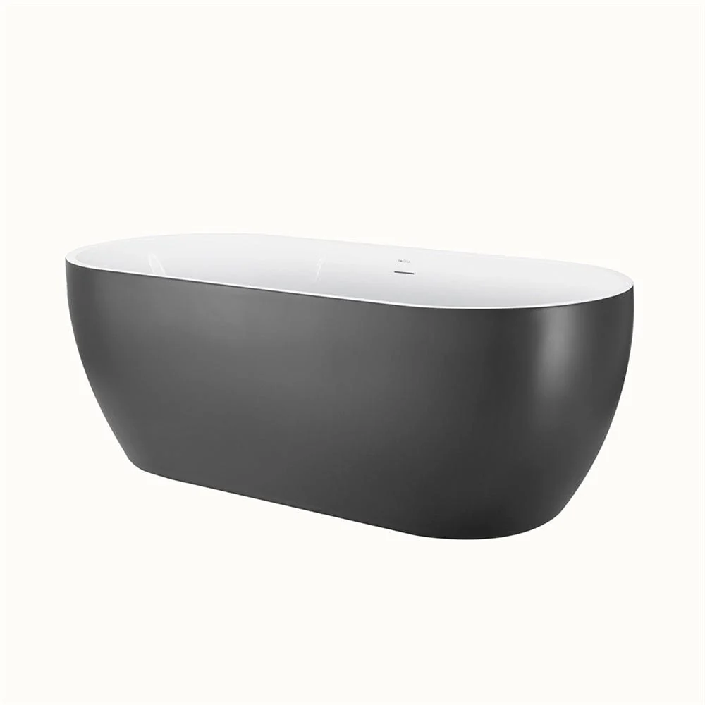 Mokleba 59" Center Drain Freestanding Soaking Bathtub - Image 41