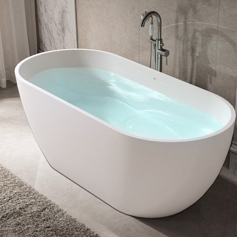 Mokleba 59" Center Drain Freestanding Soaking Bathtub - Image 6