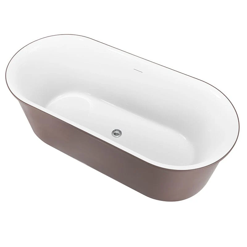 Mokleba 59" Oval Solid Surface Freestanding Soaking Tub - Image 19