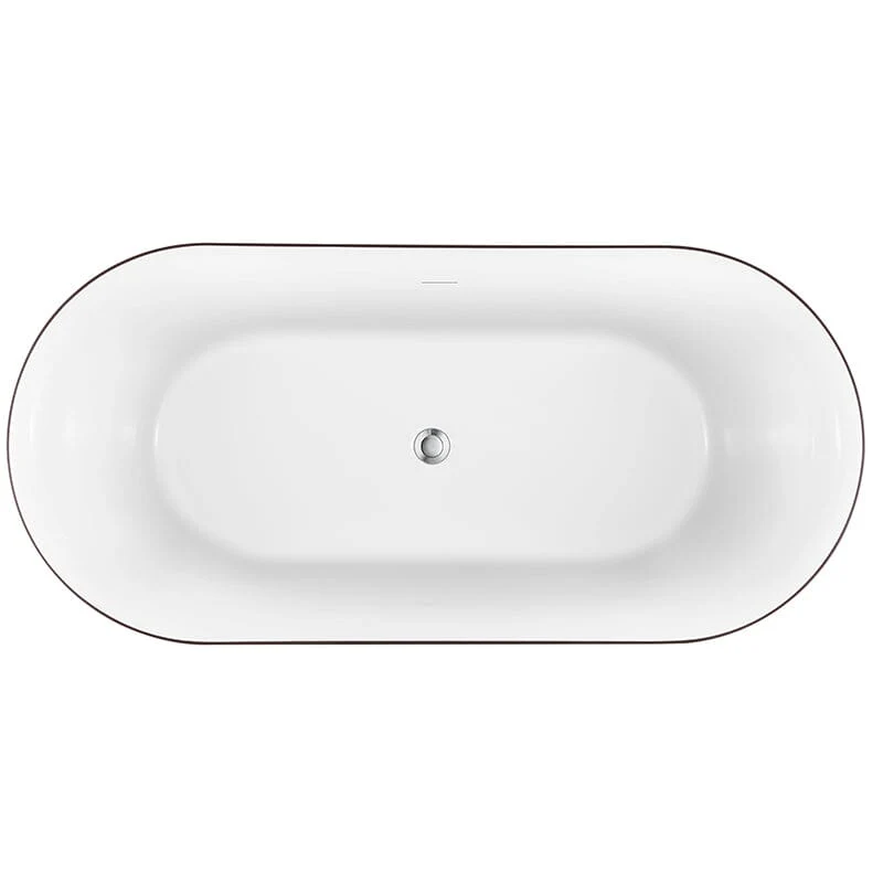 Mokleba 59" Oval Solid Surface Freestanding Soaking Tub - Image 20