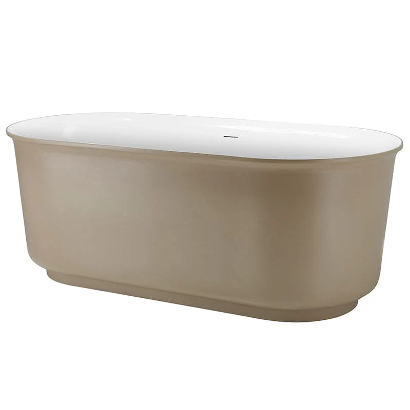Mokleba 59" Oval Solid Surface Freestanding Soaking Tub - Image 8