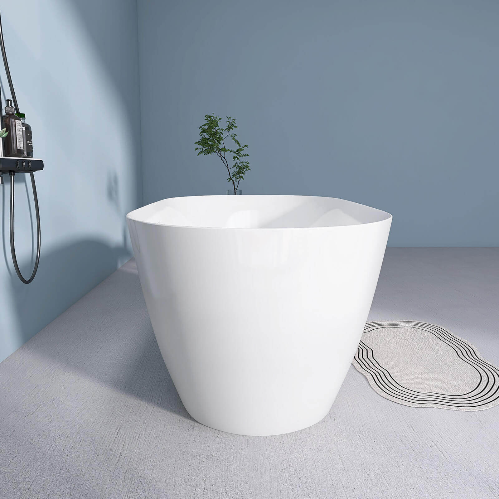 59" Anti-Clog Classic Oval Acrylic Bathtub - Image 17