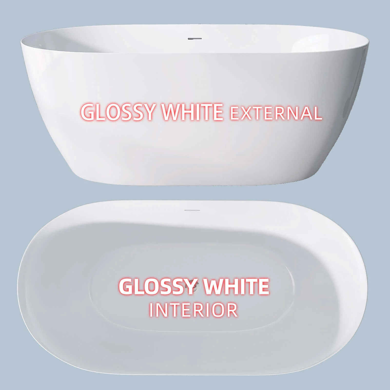 59" Anti-Clog Classic Oval Acrylic Bathtub - Image 18