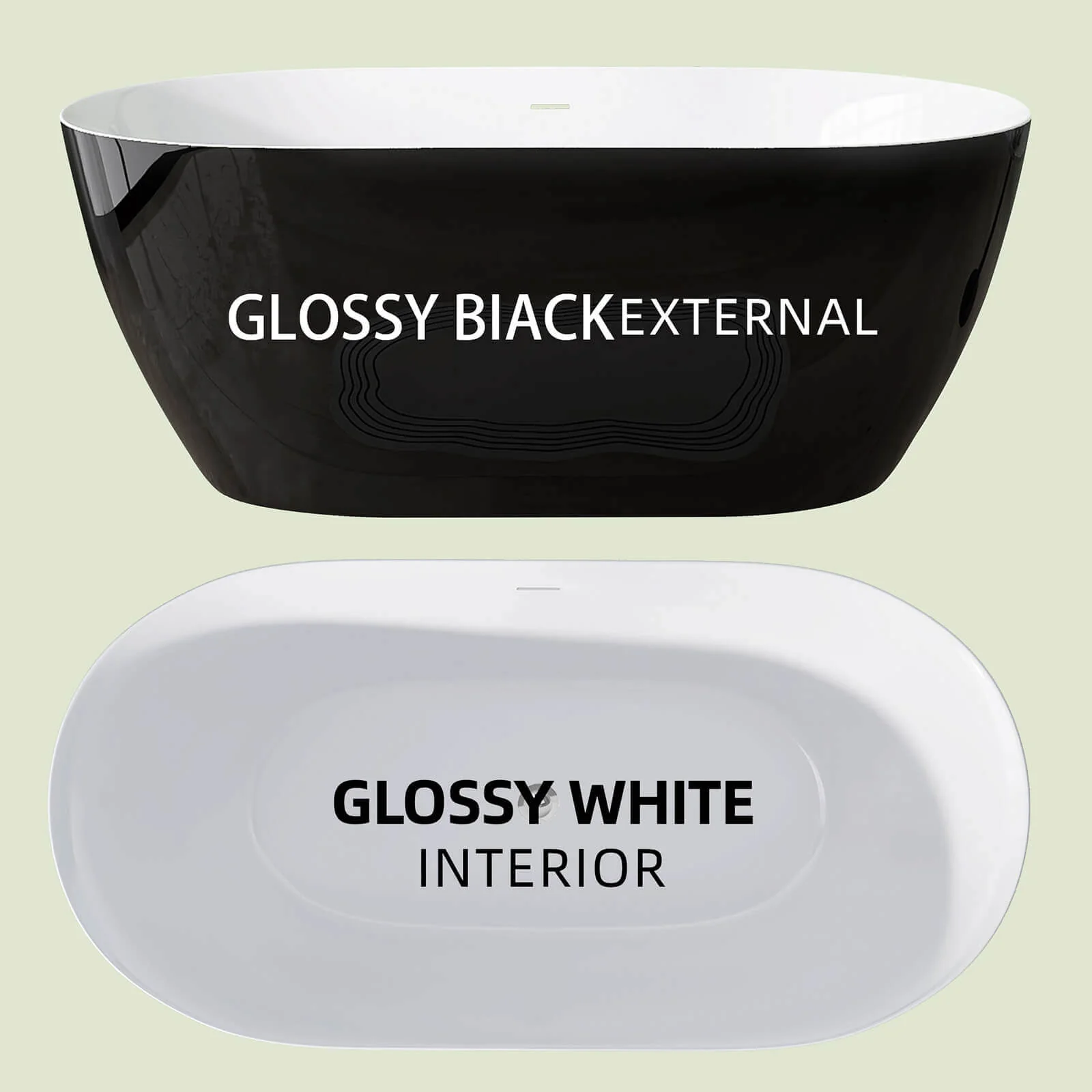 59" Anti-Clog Classic Oval Acrylic Bathtub - Image 6