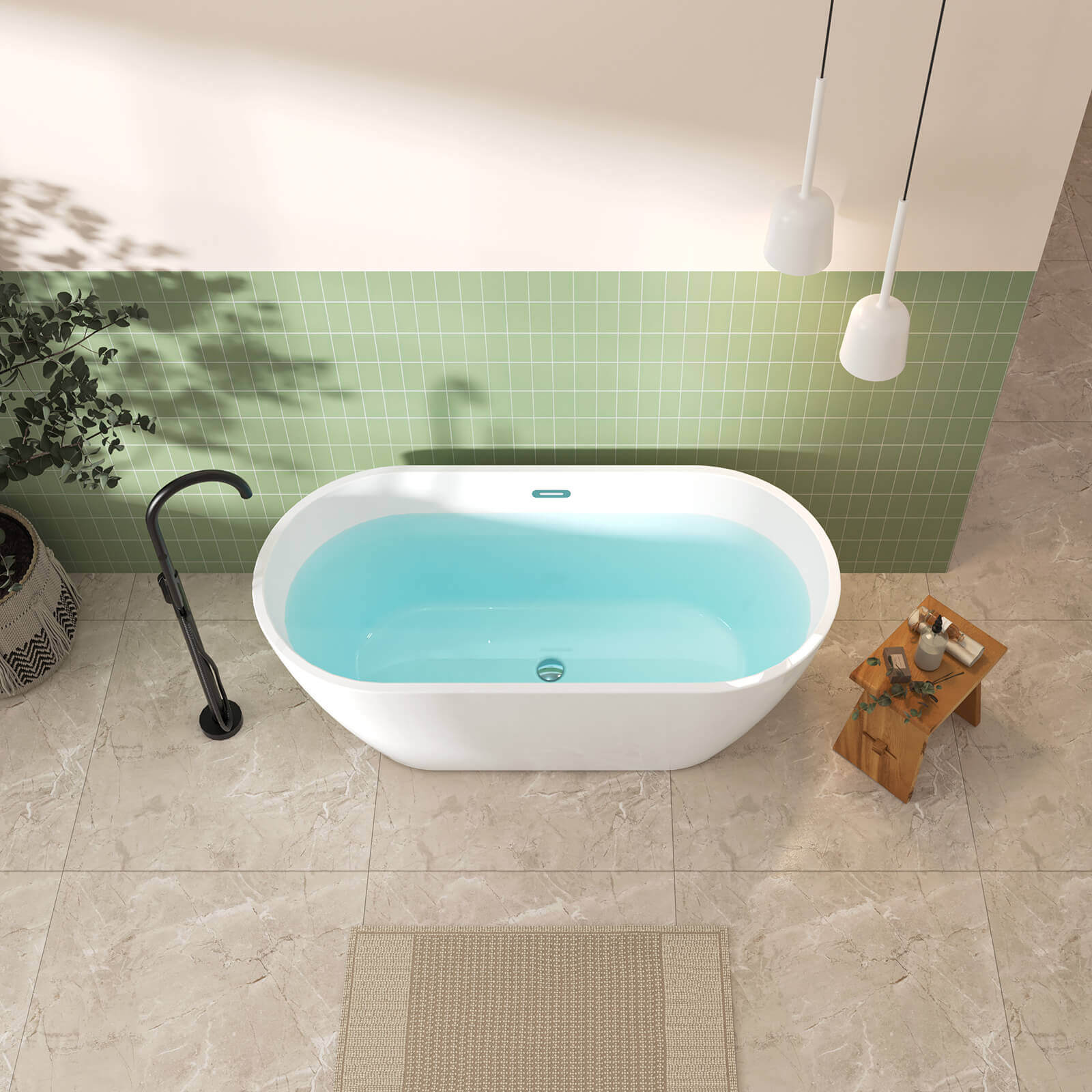 59" Small Size Acrylic Soaking Tub - Image 3