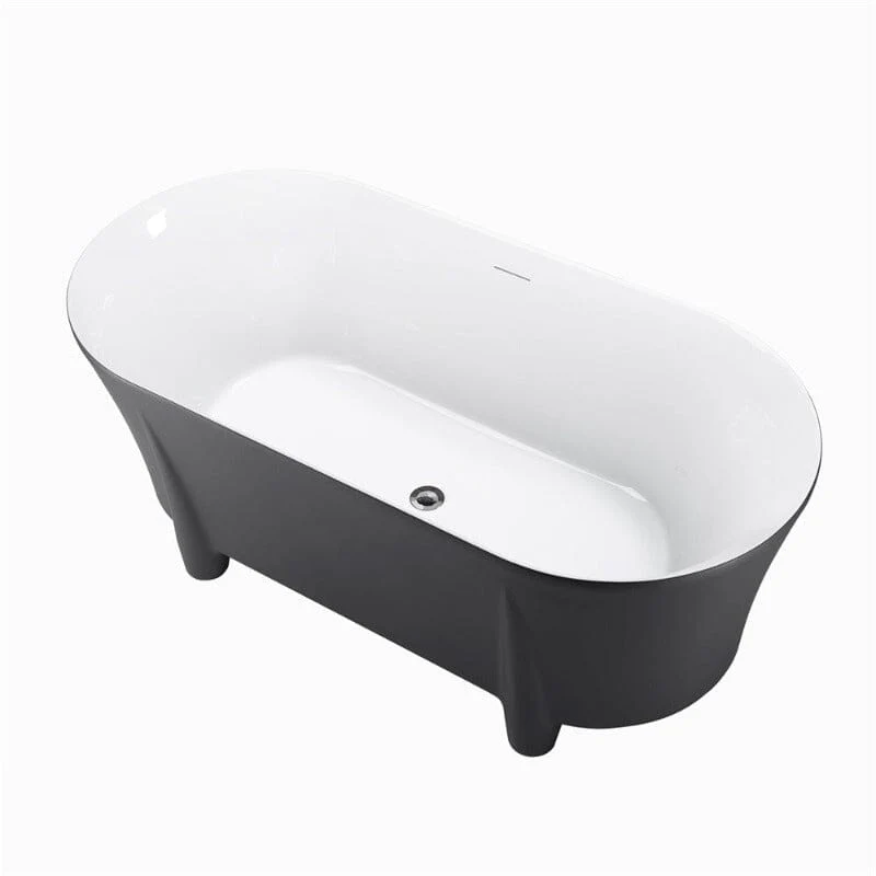 Giving Tree 59'' Modern Luxury Freestanding Soaking Bathtub with Feet Acrylic - Image 18