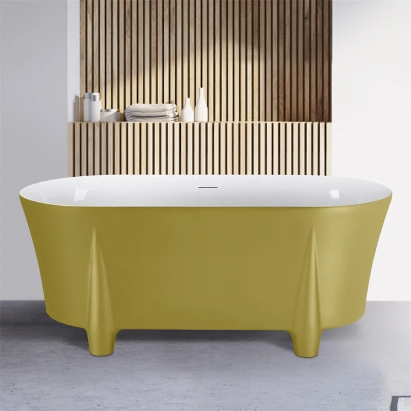 Giving Tree 59'' Modern Luxury Freestanding Soaking Bathtub with Feet Acrylic - Image 3