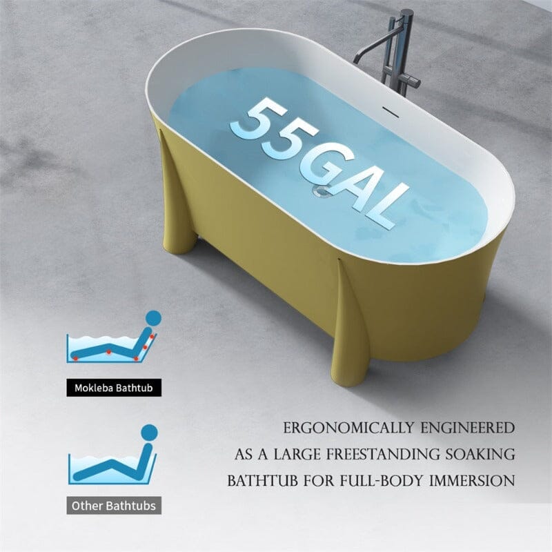 Giving Tree 59'' Modern Luxury Freestanding Soaking Bathtub with Feet Acrylic - Image 4