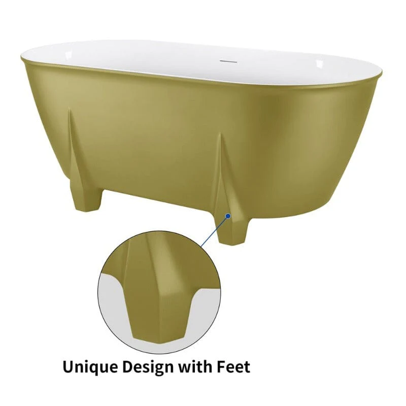 Giving Tree 59'' Modern Luxury Freestanding Soaking Bathtub with Feet Acrylic - Image 5