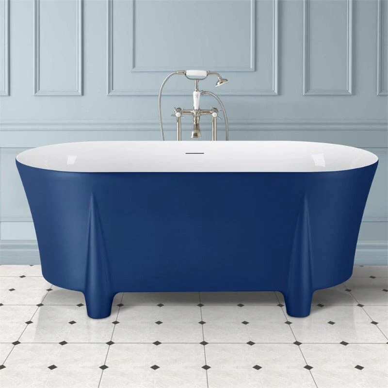 Giving Tree 59'' Modern Luxury Freestanding Soaking Bathtub with Feet Acrylic - Image 8