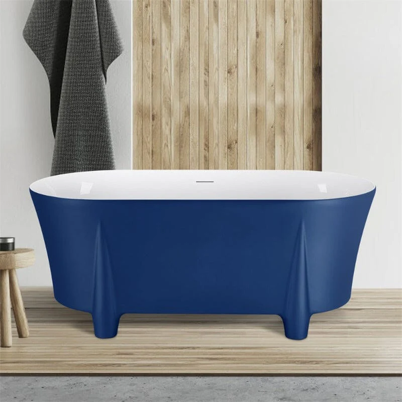 Giving Tree 59'' Modern Luxury Freestanding Soaking Bathtub with Feet Acrylic - Image 9