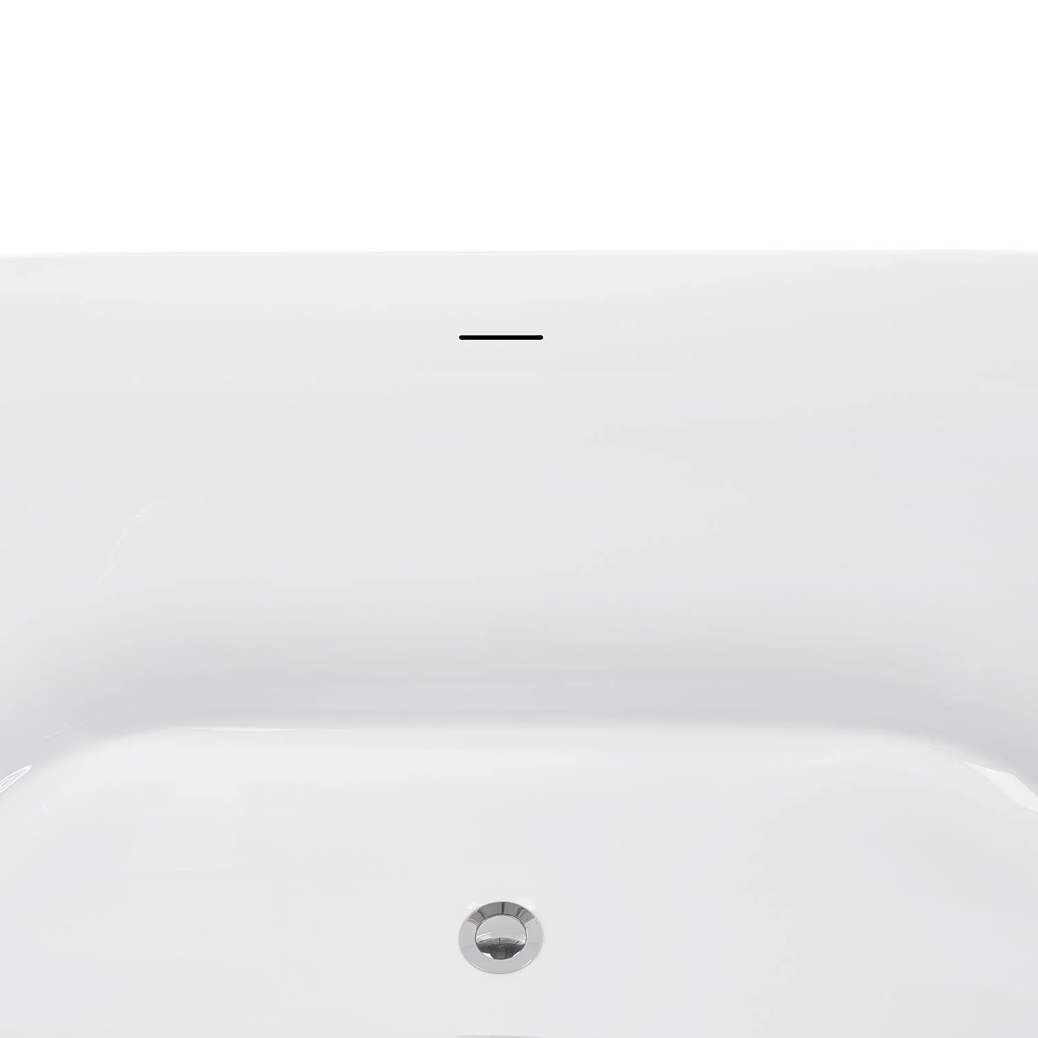 Mokleba 59" White Acrylic Oval Freestanding Soaking Bathtub with Ergonomic Design - Image 4
