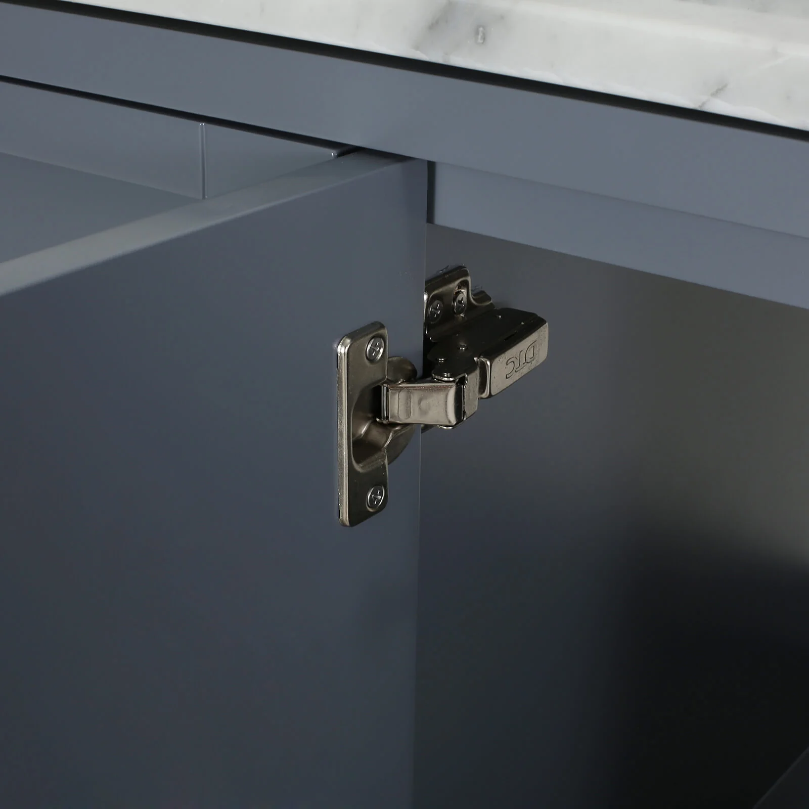 60" Blue-Gray MDF Bathroom Vanity Cabinet (No Countertop) - Image 5