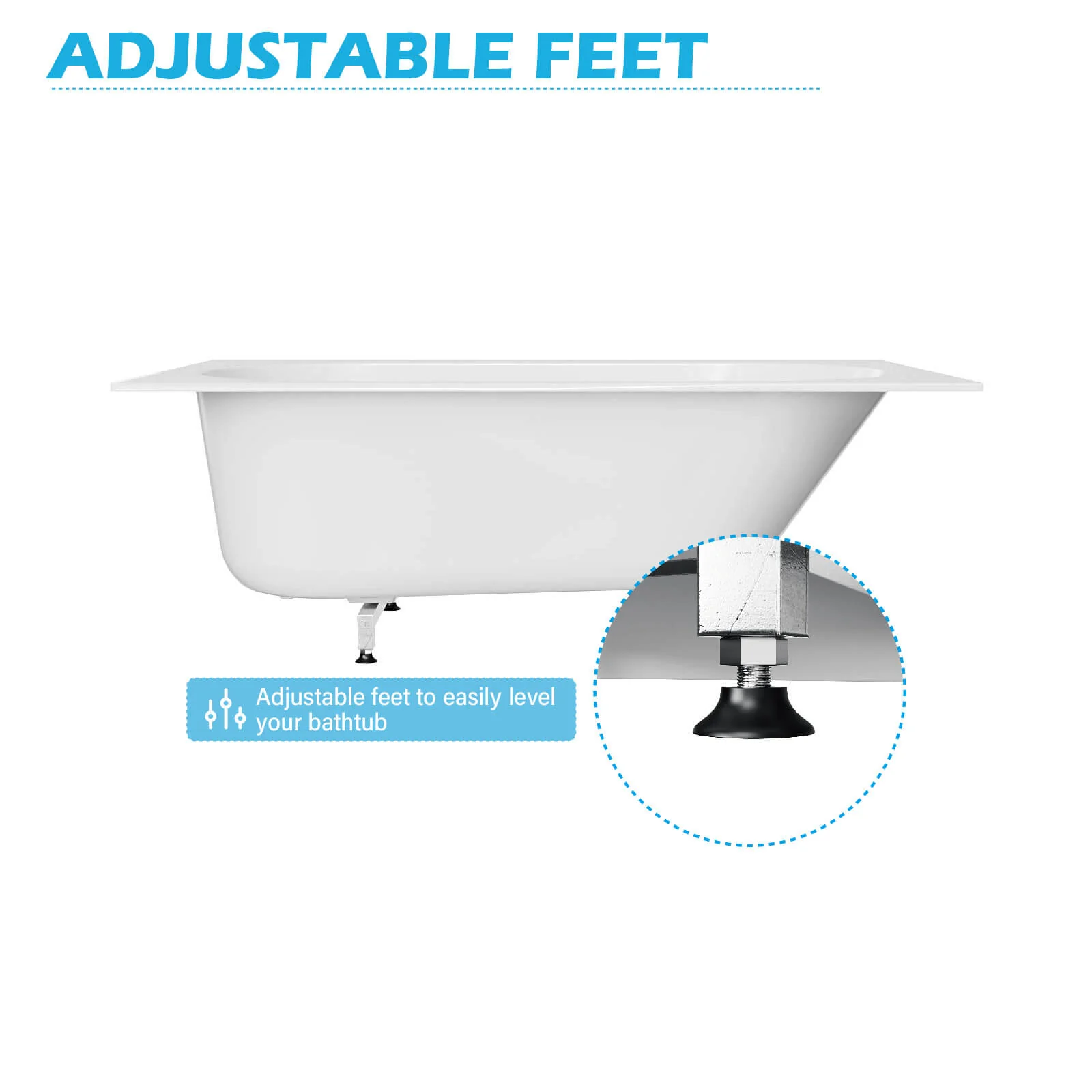 60" Solid Surface Drop-In Soaking Tub - Image 8