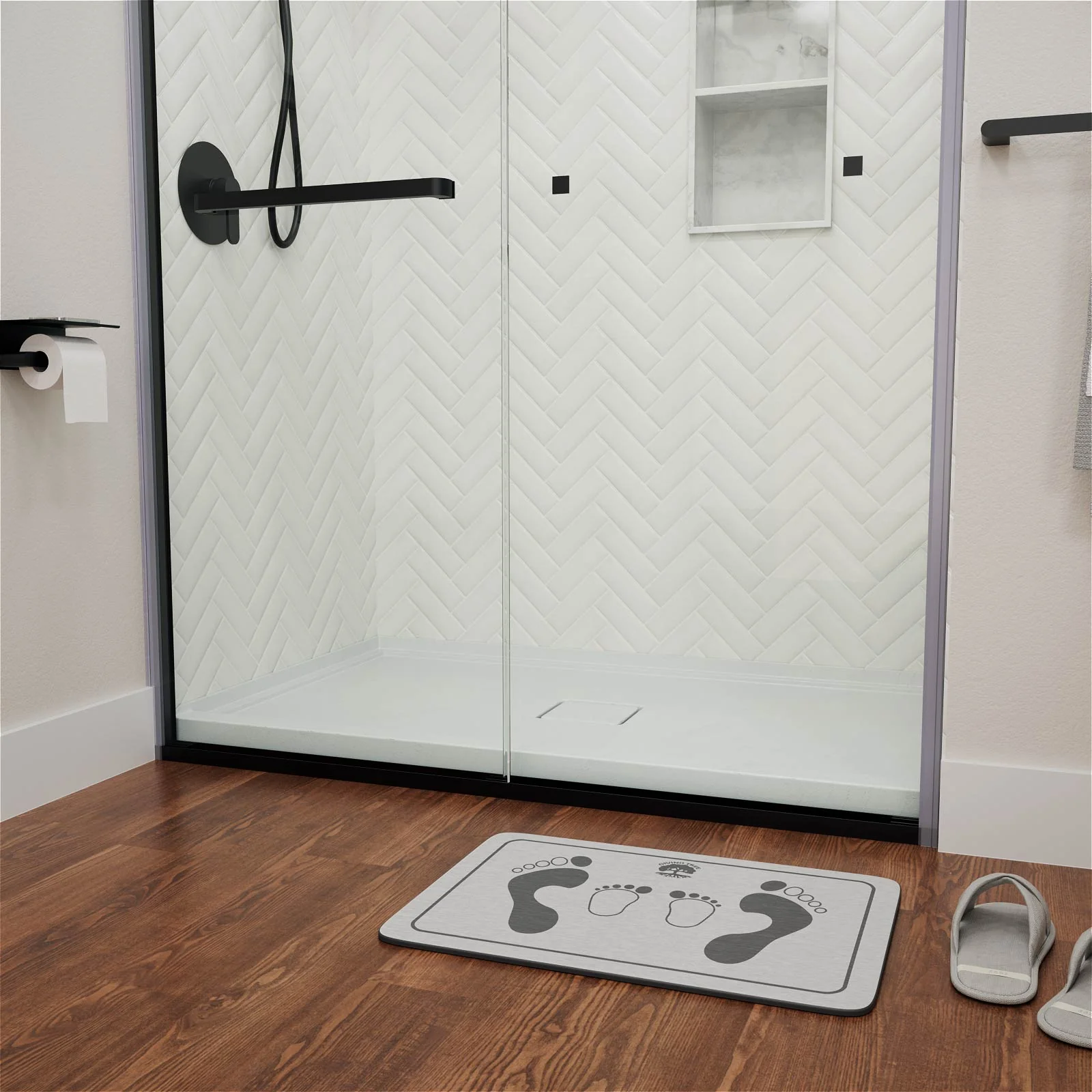 Mokleba 60" x 36" Alcove Acrylic Single-Threshold Shower Base - Image 2