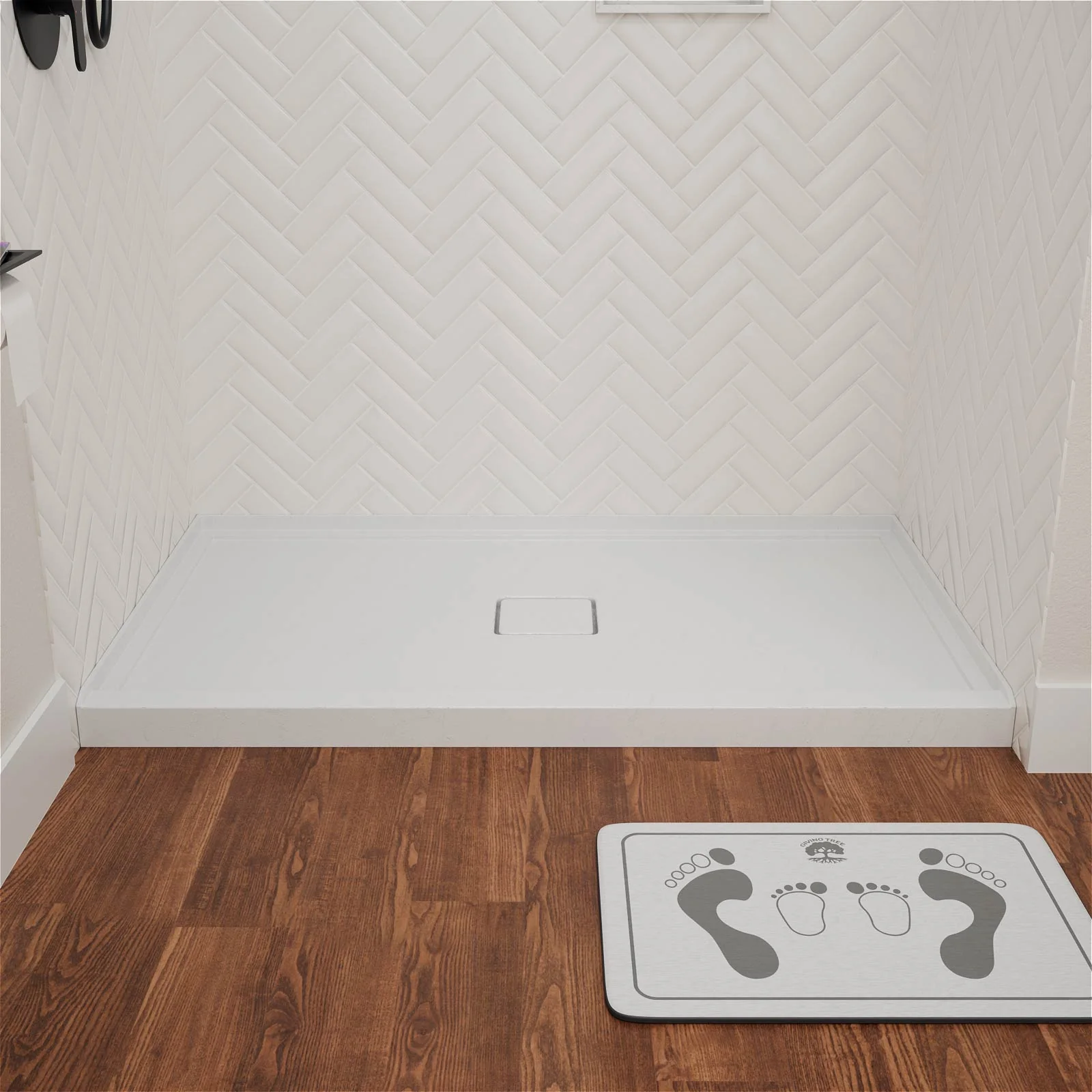 Mokleba 60" x 36" Alcove Acrylic Single-Threshold Shower Base - Image 4