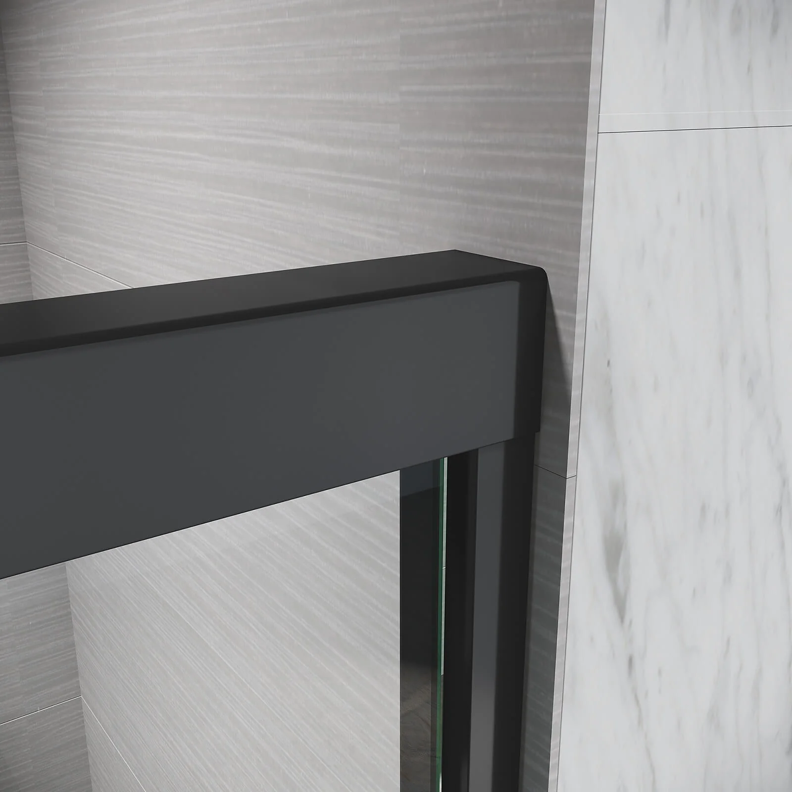 56"-60" x 62" Matte Black Semi-Frameless Double Sliding Bathtub Door - Image 6