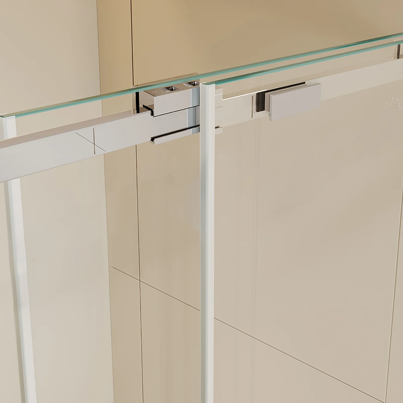 56"-60" x 74" Chrome Single Sliding Glass Shower Door - Image 3