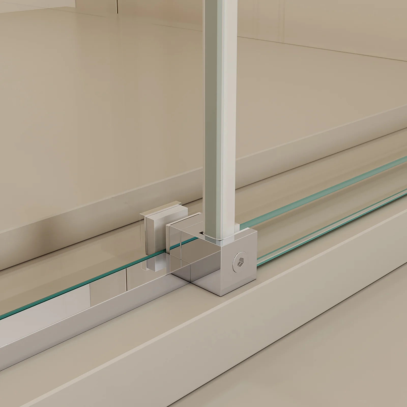 56"-60" x 74" Chrome Single Sliding Glass Shower Door - Image 4