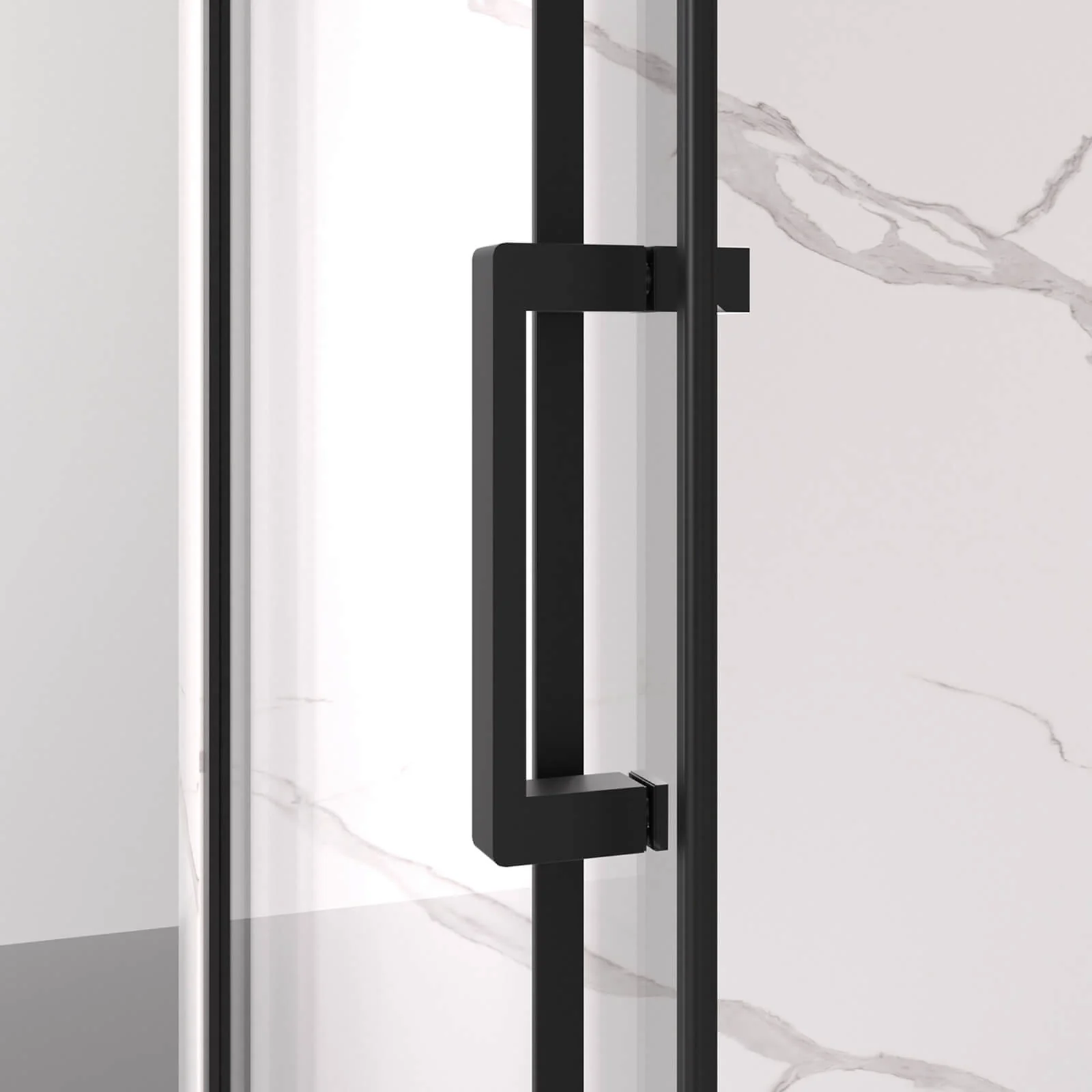 56"-60" x 74" Sliding Shower Door with 4" Adjustable No-Cut Telescopic Top Rail - Image 4