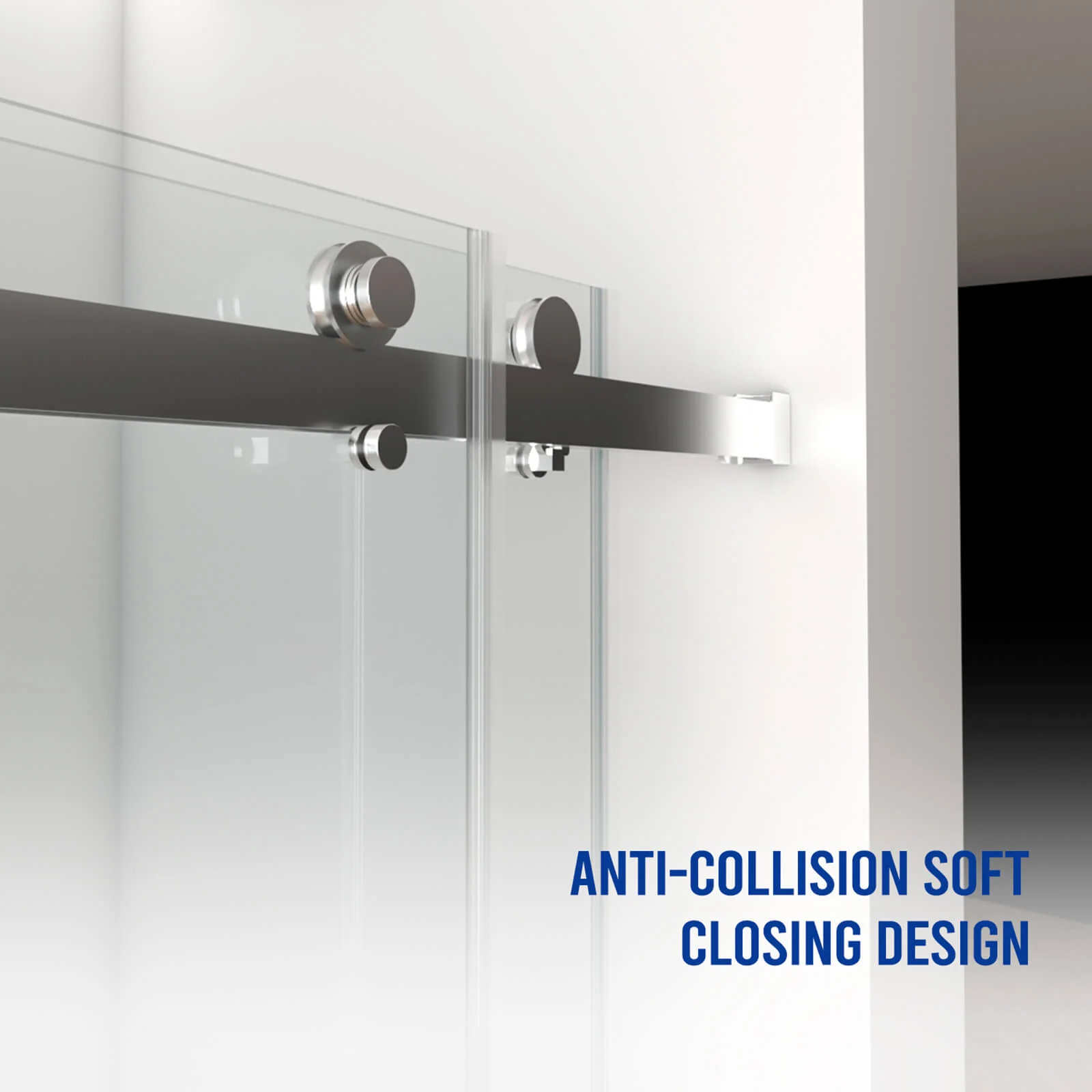 56"-60" x 76" Brushed Nickel Bypass Shower Door with 10mm Tempered Glass - Image 7