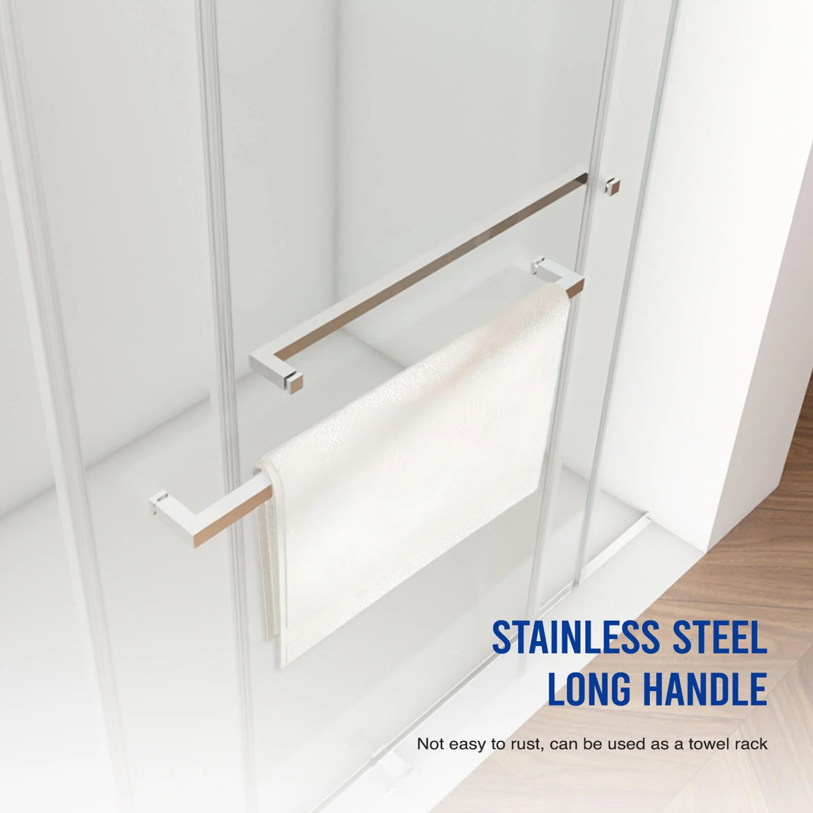 56"-60" x 76" Brushed Nickel Bypass Shower Door with 10mm Tempered Glass - Image 8