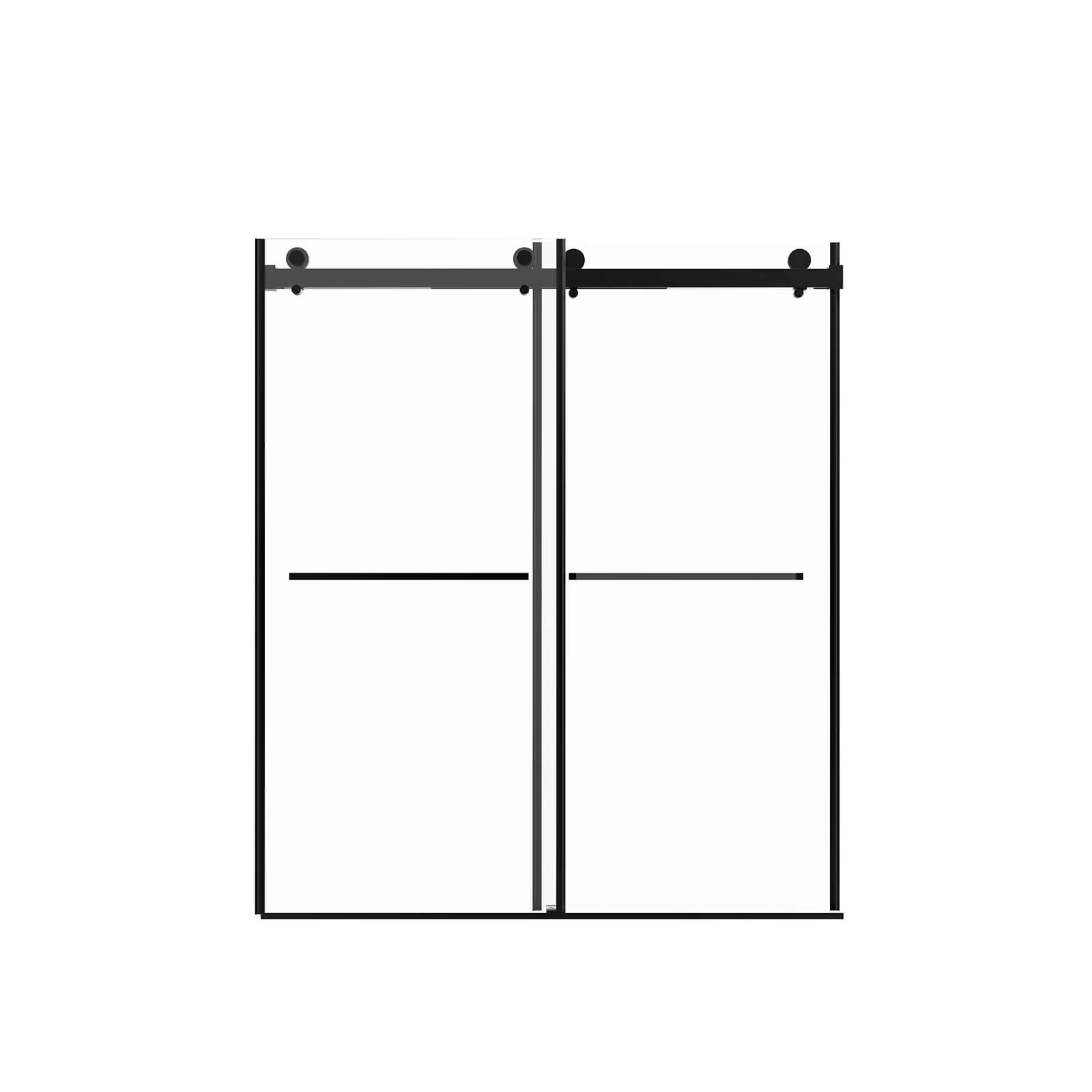 56"-60" x 76" Matte Black Bypass Shower Door with 10mm Tempered Glass - Image 14