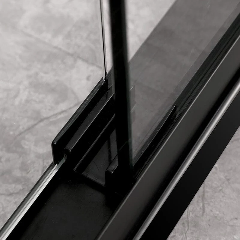60'' x 76'' Frameless Tempered Glass Bathroom Shower Door, Square Track Large Rollers - Image 11