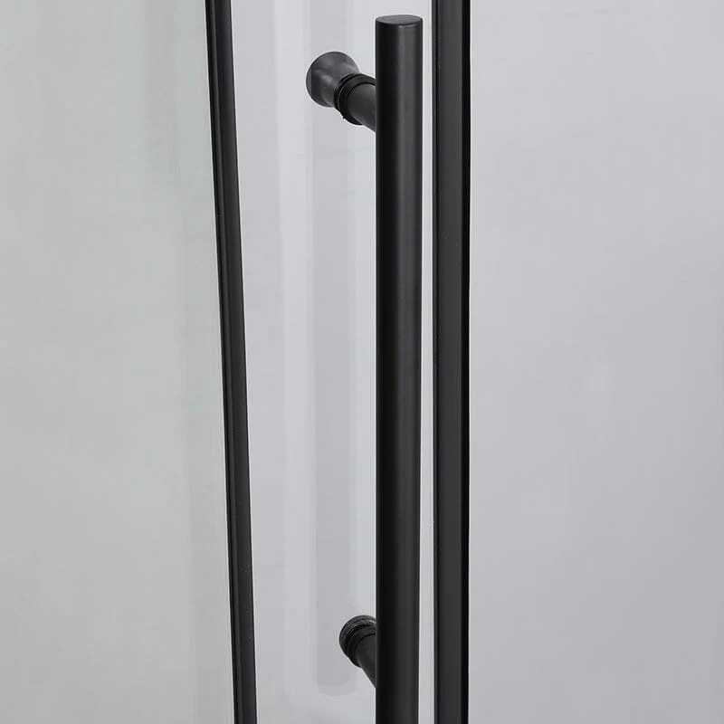 60'' x 76'' Frameless Tempered Glass Bathroom Shower Door, Square Track Large Rollers - Image 9