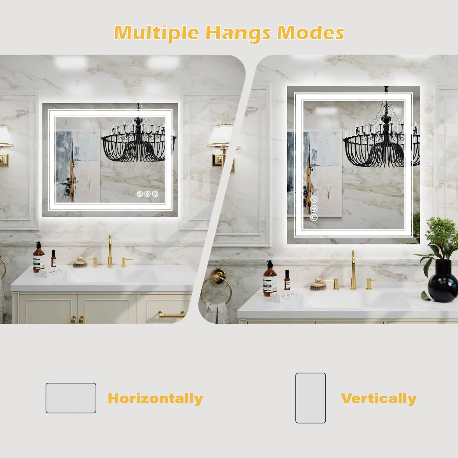 55"x36" LED Bathroom Mirror Anti-Fog Shatterproof ETL Certified - Image 8