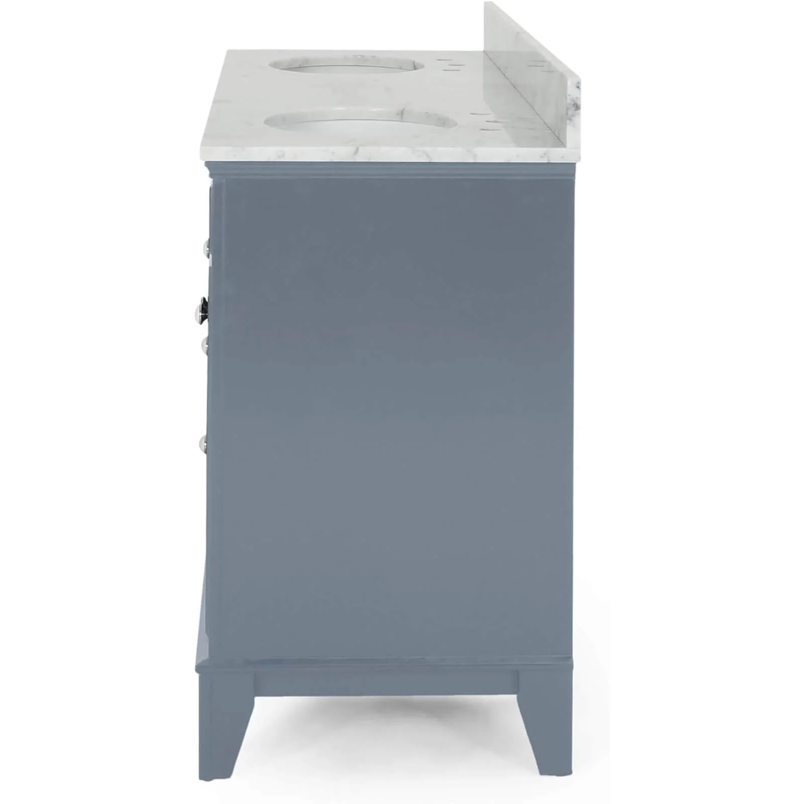 61" Blue Gray Double Sink Vanity with Backsplash - Image 7