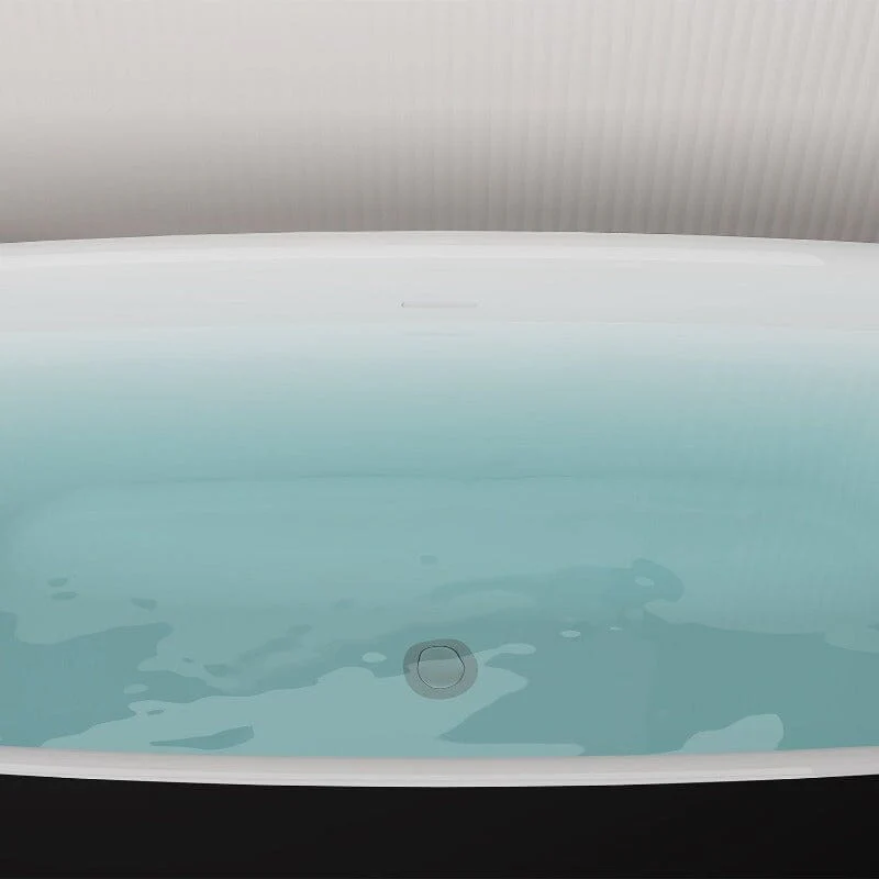 Mokleba 63" Acrylic Flatbottom Bathtub with Roll Top Freestanding Soaking Tub - Image 7