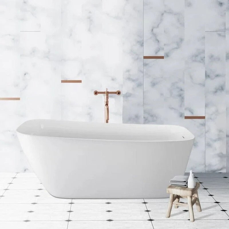 Mokleba 63" Acrylic Single Slipper Tub Freestanding Soaking Bathtub - Image 3