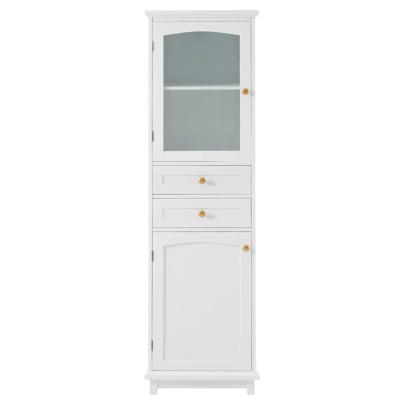 63" Tall White Freestanding Linen Cabinet - Image 11