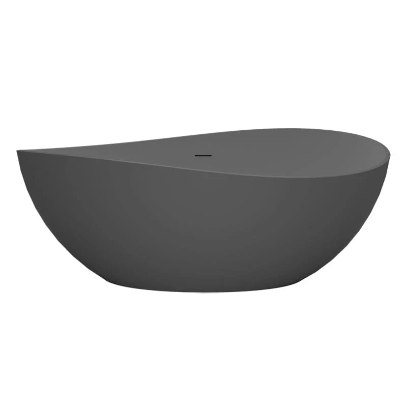 63" Wave Shaped Freestanding Stone Resin Soaking Bathtub - Image 22