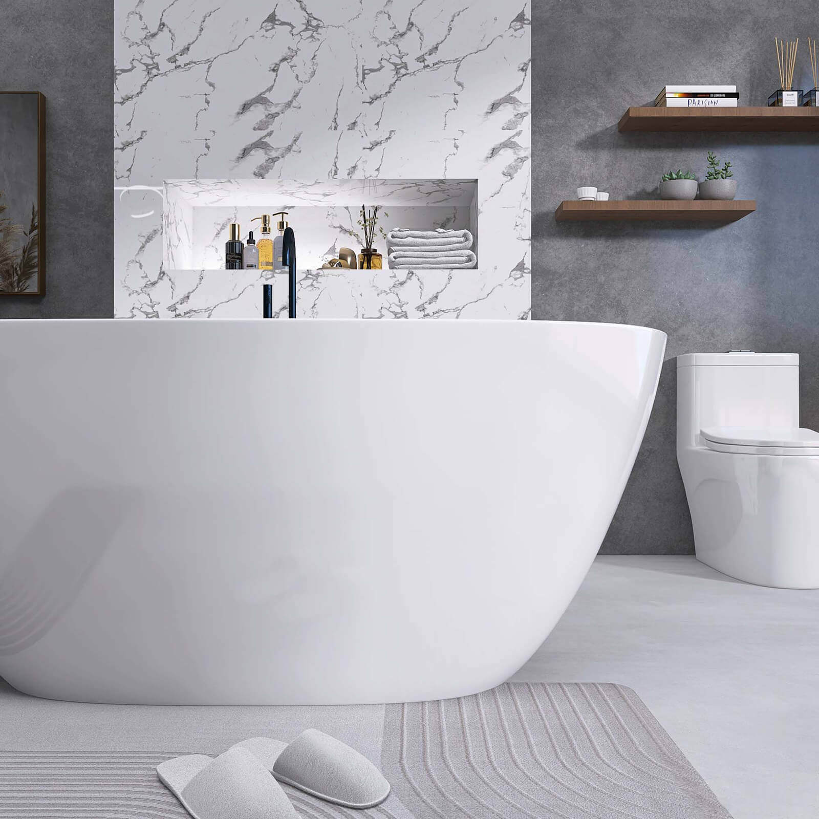 65" 5-Layer Insulated Acrylic Bathtub - Image 3