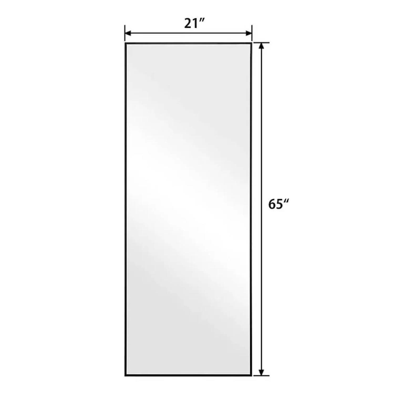 65"x21" Full Length LED Floor Mirror with 3-Color Dimmable Lights - Image 6
