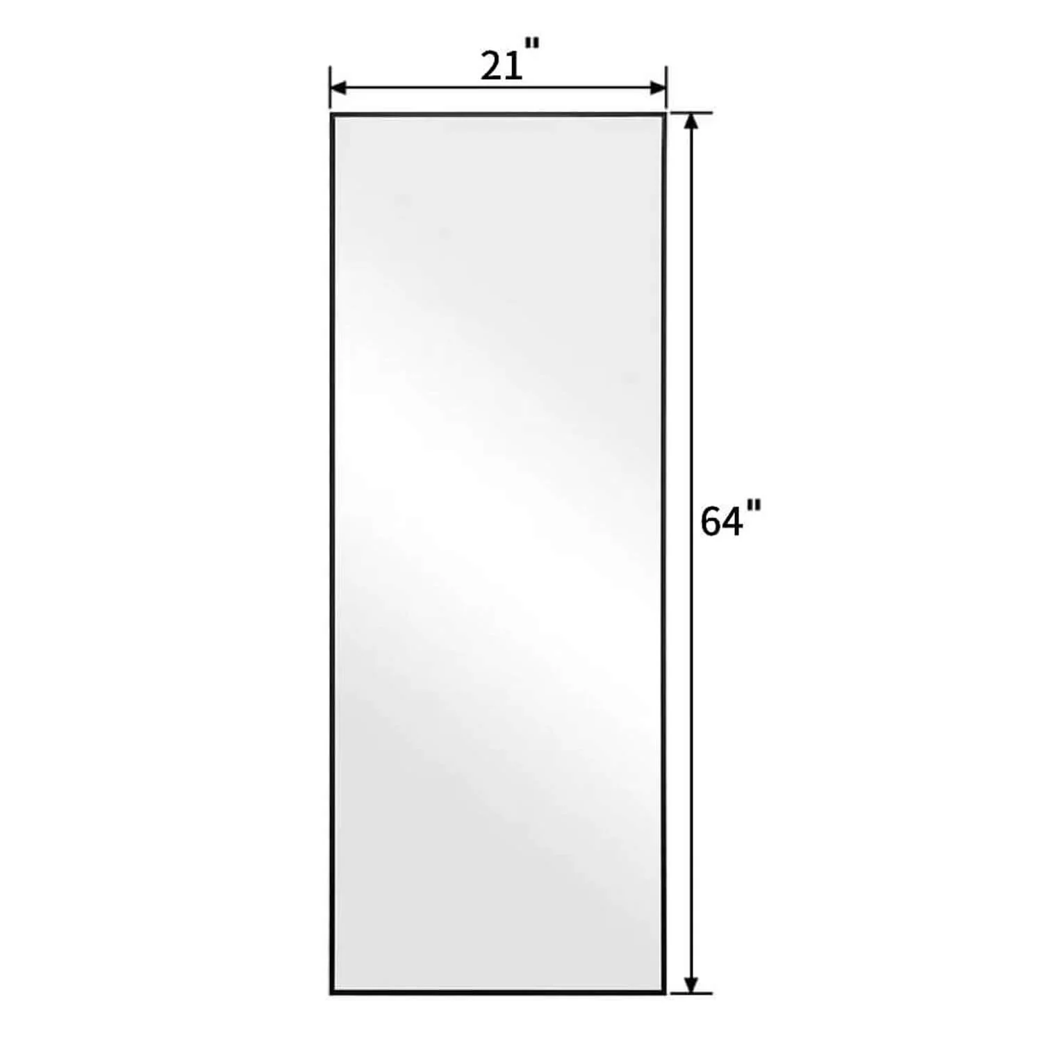 65"x21" Full Length LED Mirror with Stand, 3-Color Dimmable Lights - Image 10