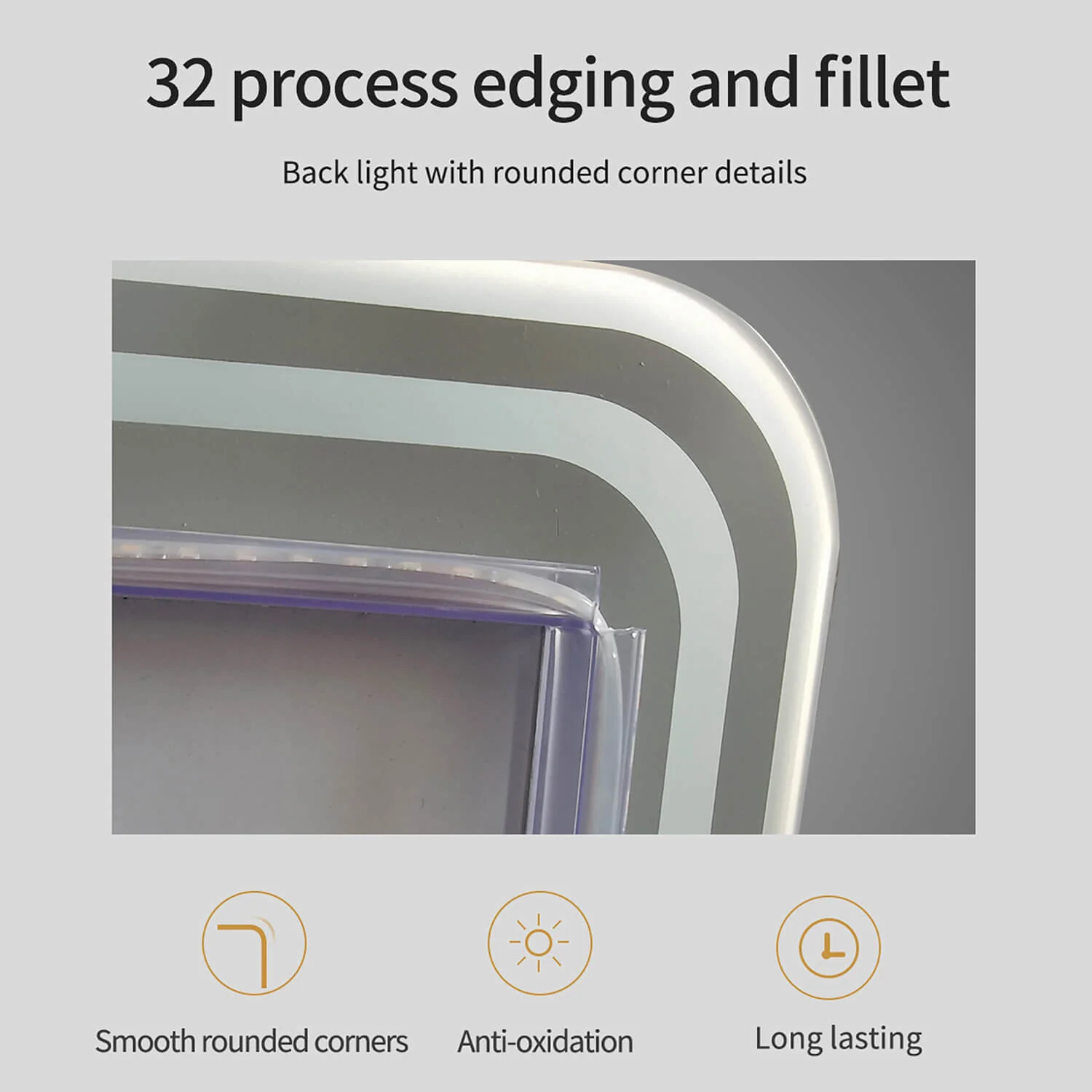 65" x 24" Full Length LED Mirror with 3 Color Modes & Dimming - Image 6
