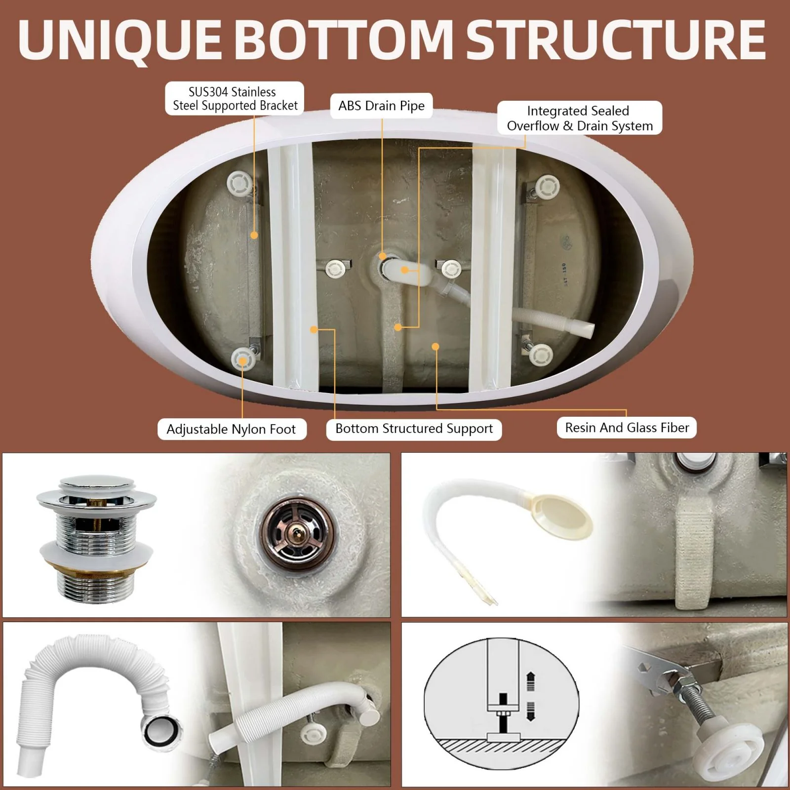 66" Insulated Double Slipper Freestanding Bathtub - Image 10