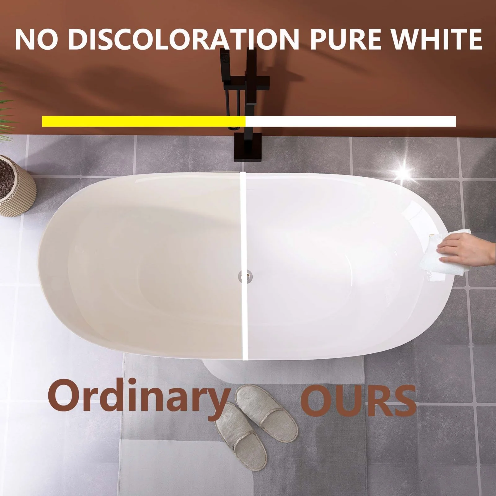 66" Insulated Double Slipper Freestanding Bathtub - Image 4