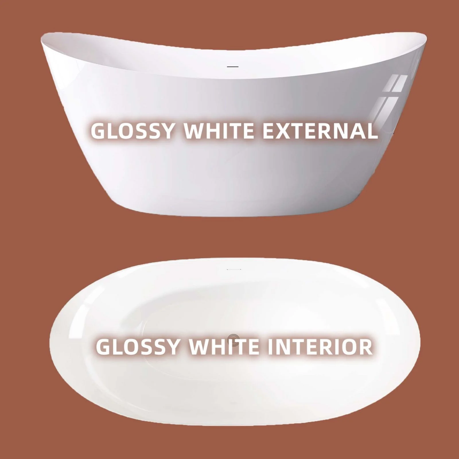 66" Insulated Double Slipper Freestanding Bathtub - Image 9