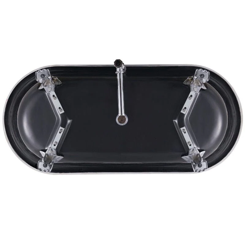 67" Acrylic Double-Slipper Clawfoot Bathtub Freestanding Soaking Tub with Drain - Image 19