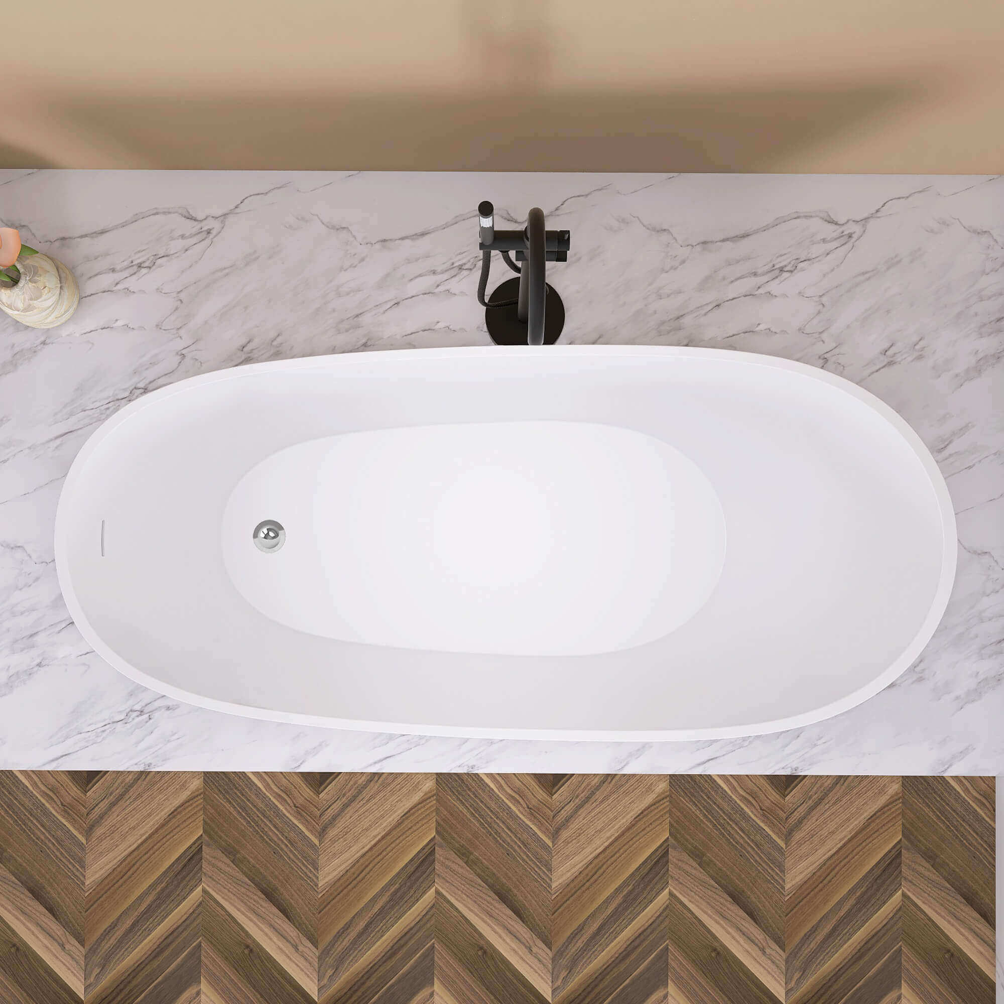 67" Acrylic Reversible Single Slipper Tub - Image 16