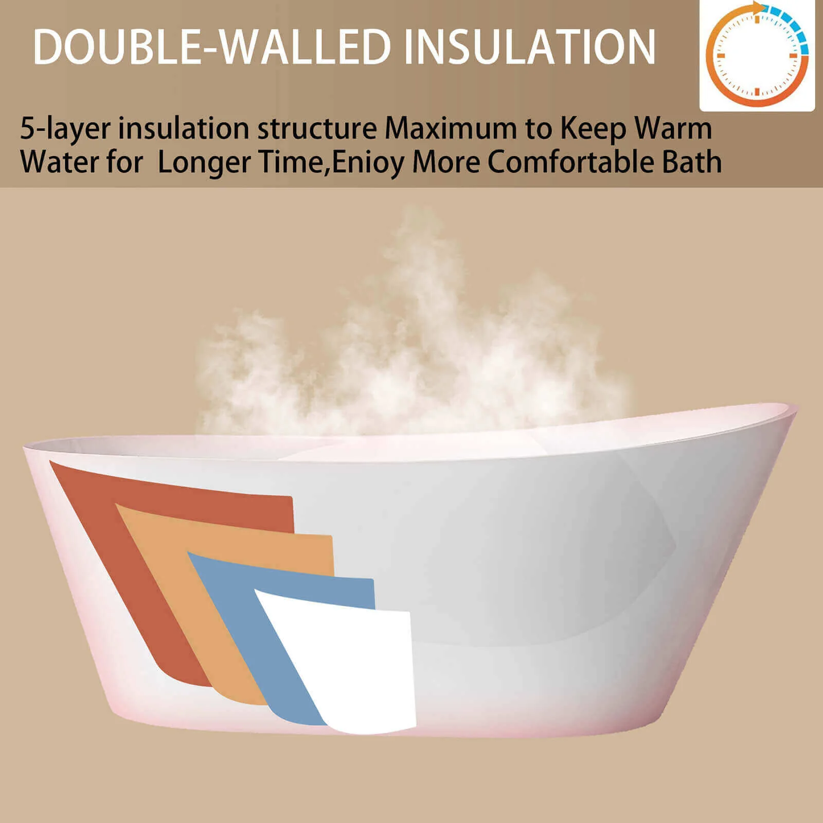 67" Acrylic Reversible Single Slipper Tub - Image 19
