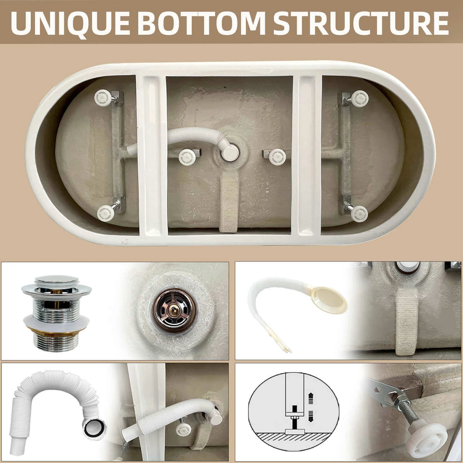 67" Acrylic Reversible Single Slipper Tub - Image 23