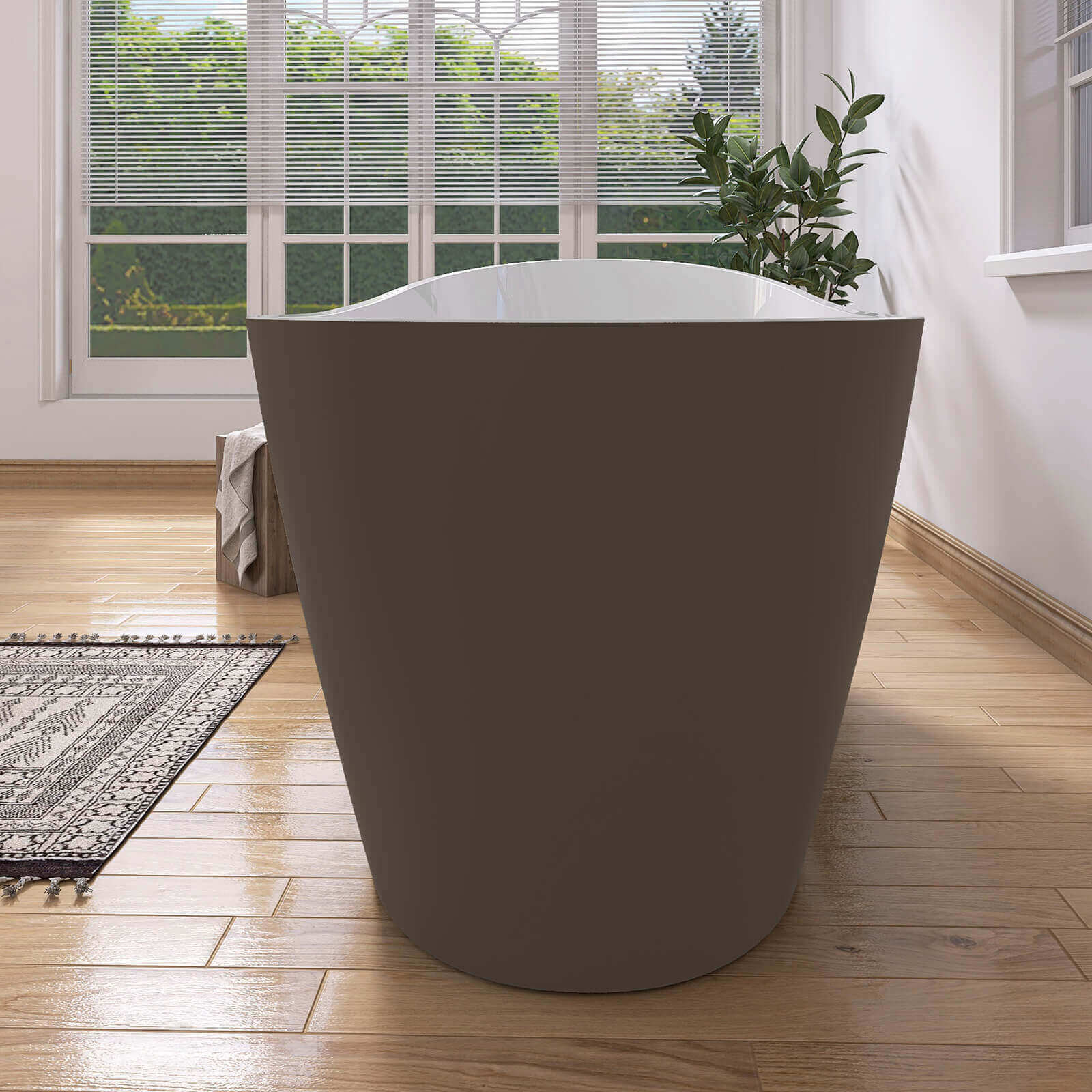 67" Acrylic Reversible Single Slipper Tub - Image 3